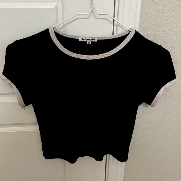 Reformation Ringer Muse Tee Black - Size XS - Picture 2 of 2